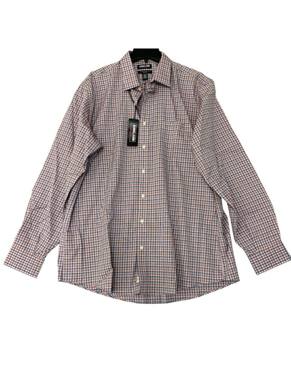 Kirkland Signature Men's 17.5-36/37 Traditional Fit Checkered Dress Shirt